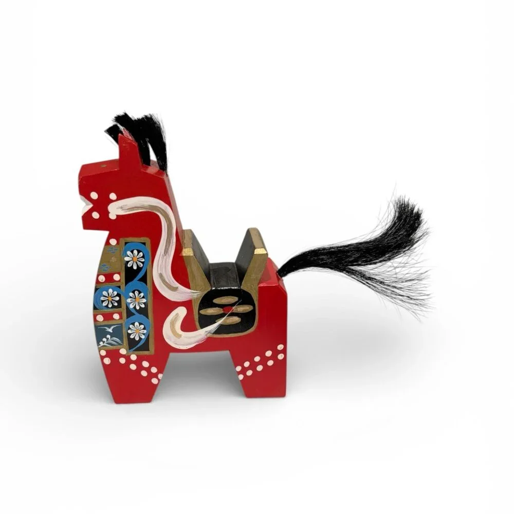 Vintage Hachinohe Horse Handmade Hand Painted Yawata, Uma Japanese Folk Art